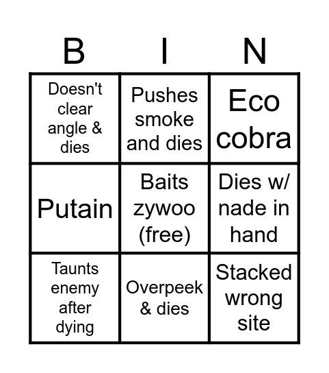 APEX (AKA MALDPEX AKA GODPEX AKA BOTPEX) Bingo Card