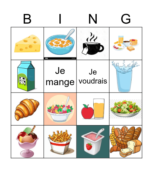 La Nourriture Bingo Card