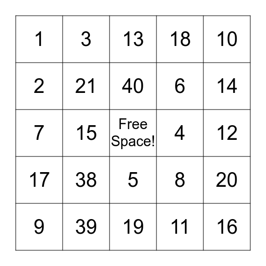 Bingo Card