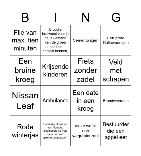 Vriendenweekend Düsseldorf Bingo Card