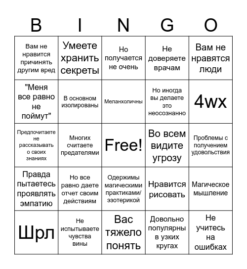 Sarada kinnie Bingo Card