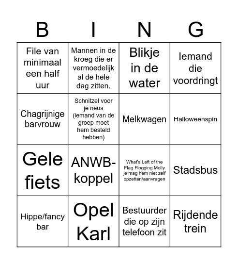 Vriendenweekend Düsseldorf Bingo Card