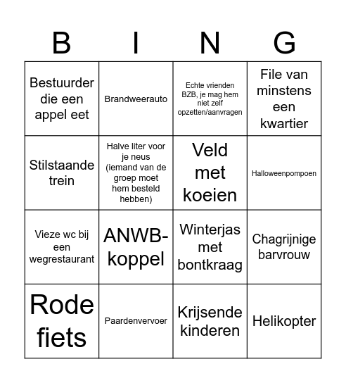 Vriendenweekend Düsseldorf Bingo Card