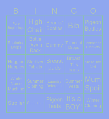 Baby Sprinkle Bingo Card