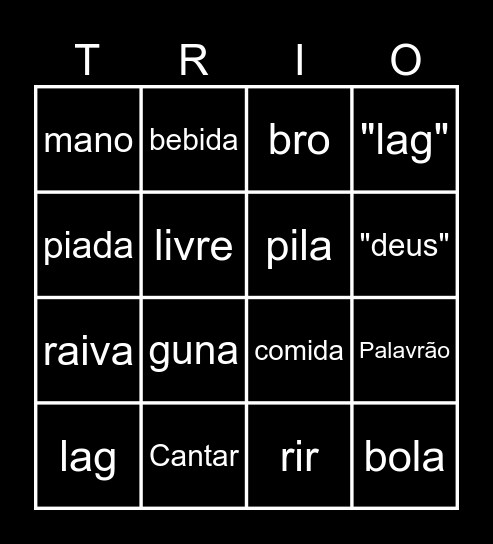 trio Bingo Card