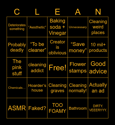 Cleantok Bingo Card