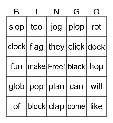 Unit 1 Lesson 4 Bingo Card