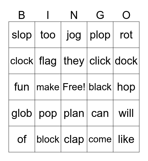 Unit 1 Lesson 4 Bingo Card