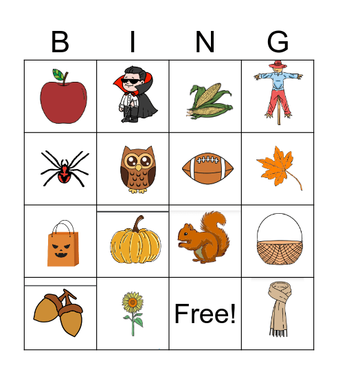 Fall Bingo Card