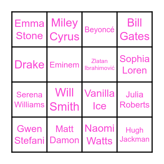 Autumnal birthdays of the rich and famous Bingo Card