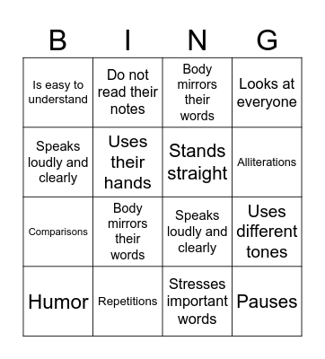 Name: Bingo Card