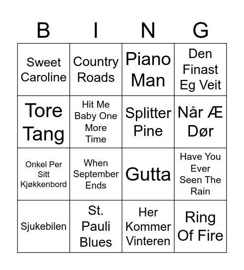 Kristiansand Brann & Redning Bingo Card