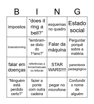 Bingo Finanças Bingo Card