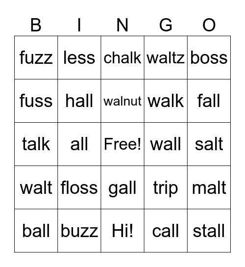 4th Bingo Card
