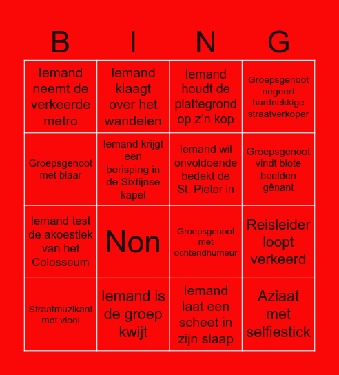 Reislustige Romeinen Bingo Card