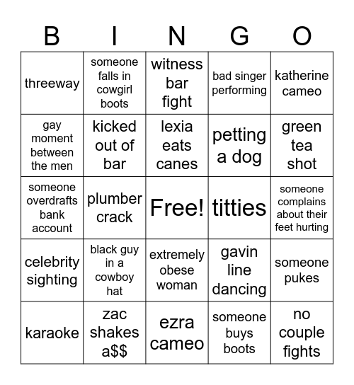 Nashville Bingo Card