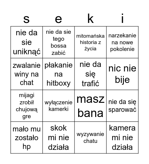 ultimate bingo mamon sekiro Bingo Card