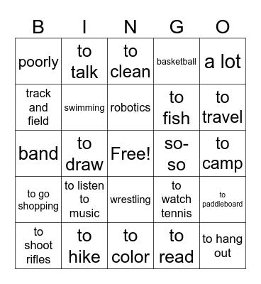 Actividades 24-25 Bingo Card