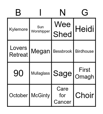 Granda's 90th Bingo Card