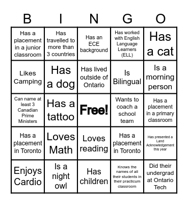 Find Someone Who... Bingo Card