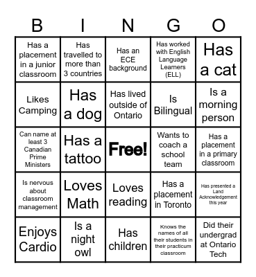 Find Someone Who... Bingo Card