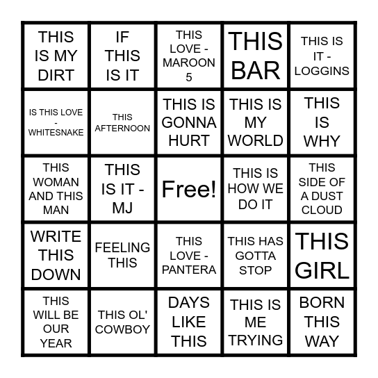 THIS Bingo Card