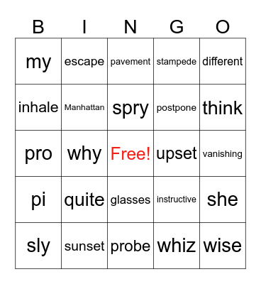 Wilson Step 5.1 Bingo Card