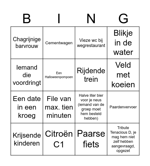 Vriendenweekend Düsseldorf Bingo Card