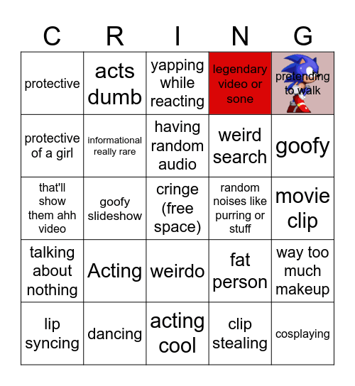 Tiktok search bingo Card