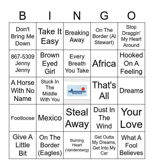 Yacht Rock! Bingo Card