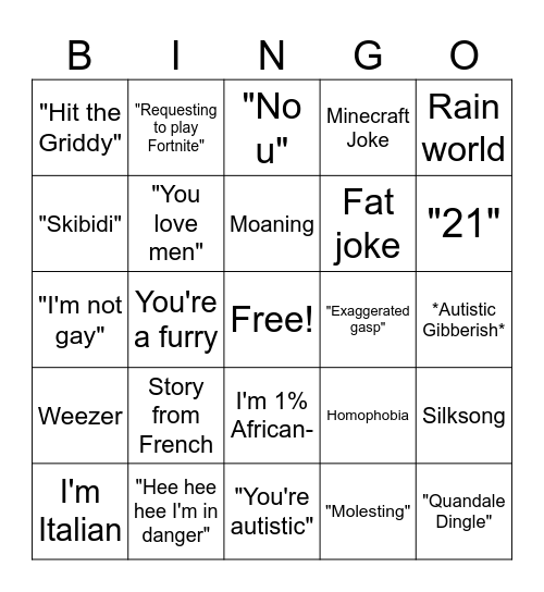 WILL! Bingo Card