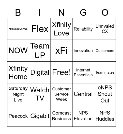 Customer Service Week Bingo Card