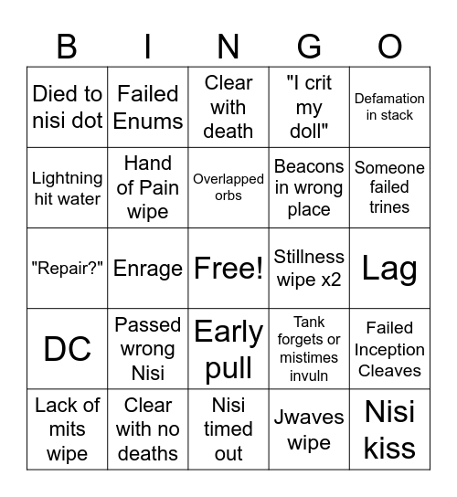 TEA Bingo Card