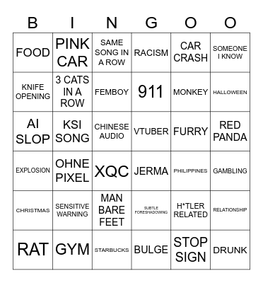 IG BINGO 10/11 Bingo Card
