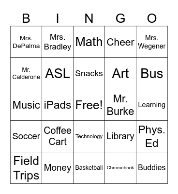 CCC BINGO Card