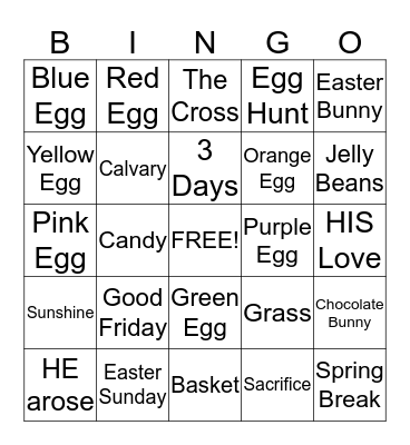 Easter Bingo Card