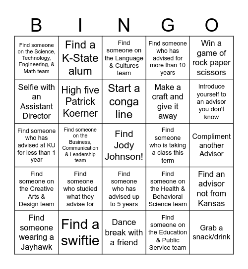 JAA Bingo Card