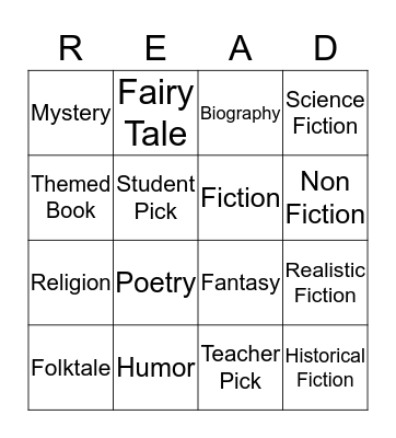 AR Books Bingo Card