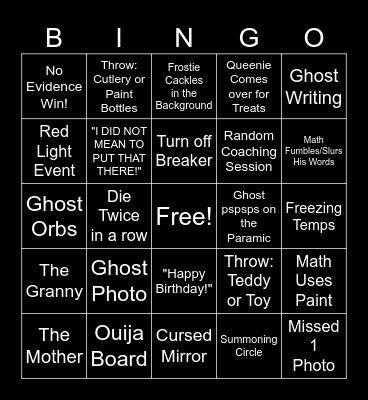 Cocktail Night Bingo Card