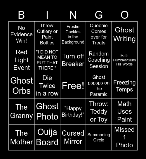 Cocktail Night Bingo Card