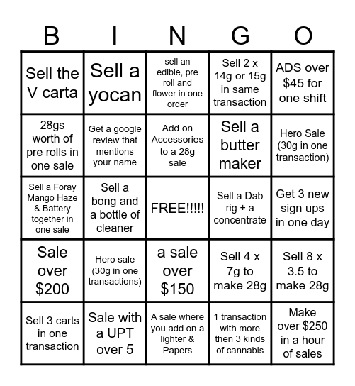 Moose Jaw Cannabis Bingo Card