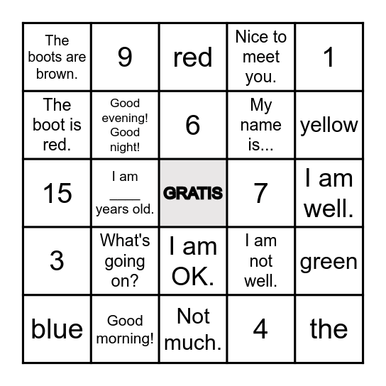 4th Grade- Quarter 1 Bingo- 24/25 Bingo Card