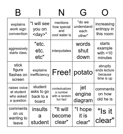 Katz Bingo Card