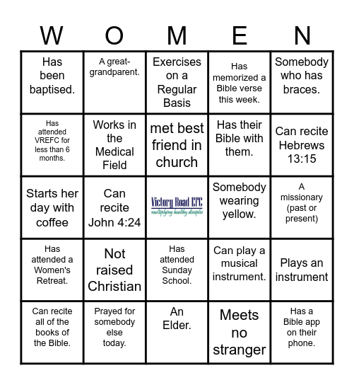 Fellowship Bingo Card