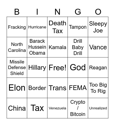 What will Trump say during Colorado rally? Bingo Card