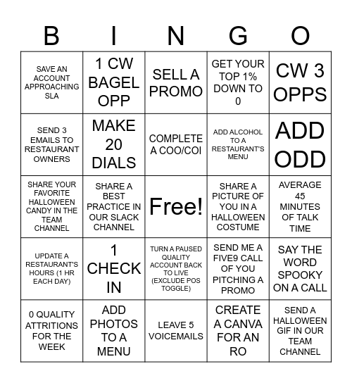 HALLOWEEN BINGO Card