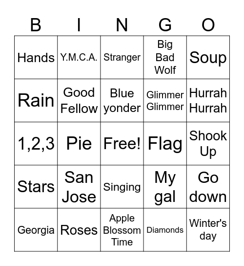 Finish The Lyrics 2 Bingo Card