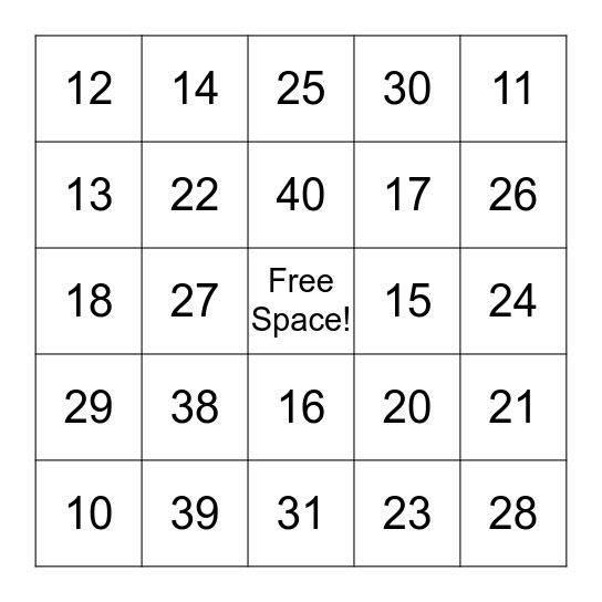 Bingo Card