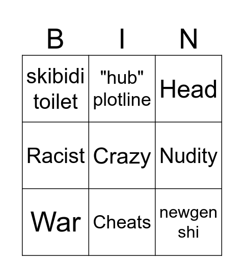 Tommorows Teachings :skull: Bingo Card