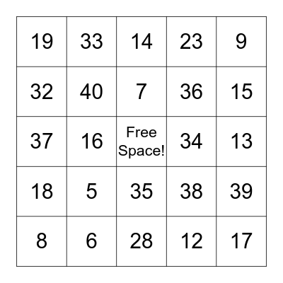 Bingo Card